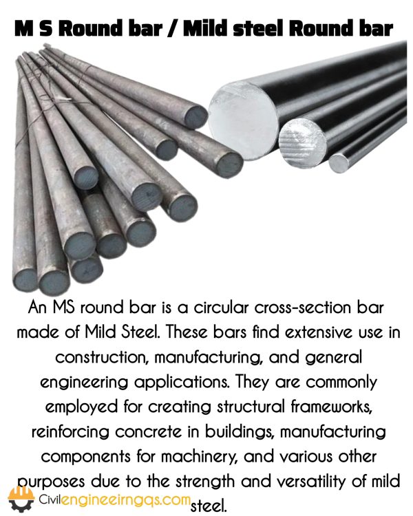 Different Types of MS bars / Mild Steel bars - Civil Engineering QS