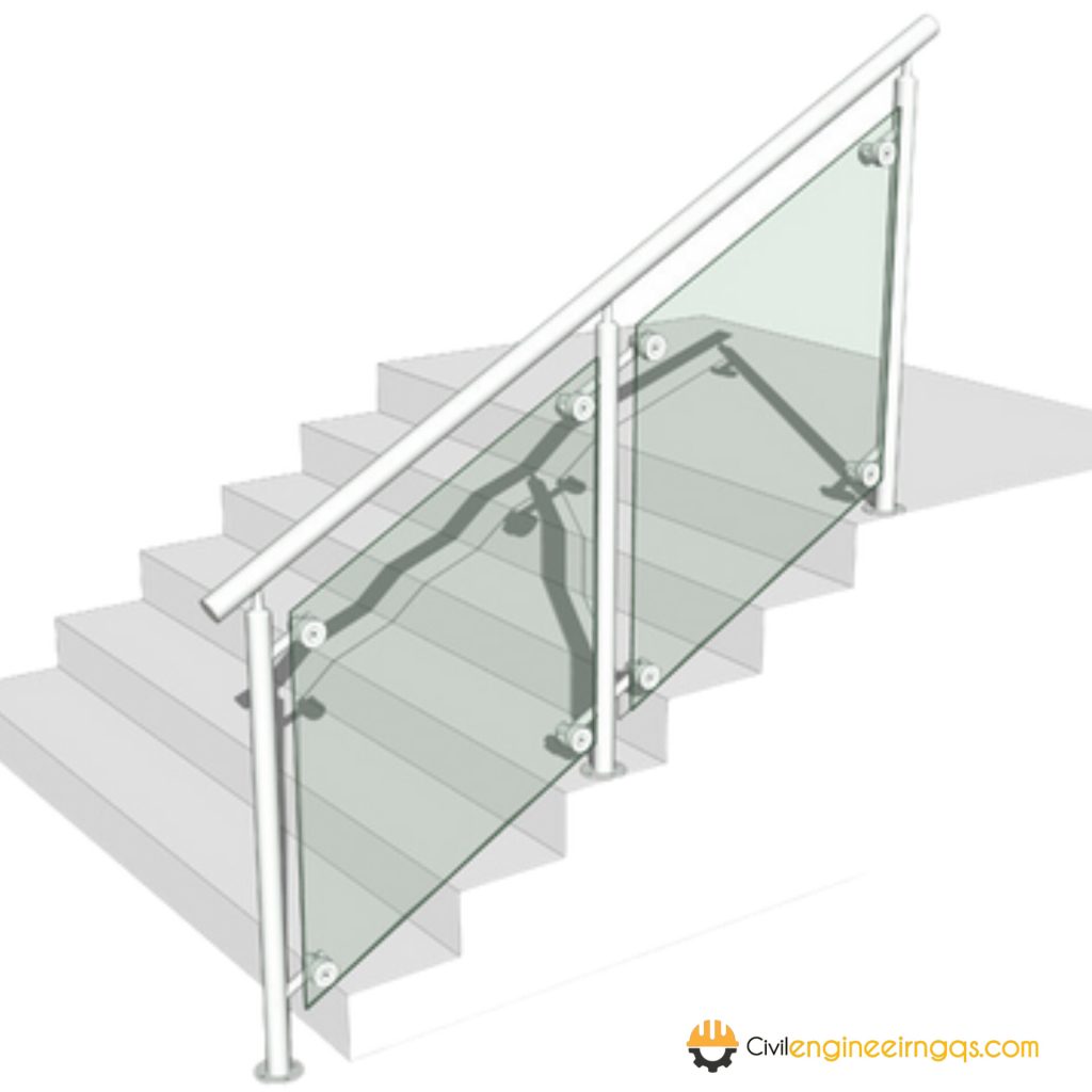 Different design of handrails used in construction