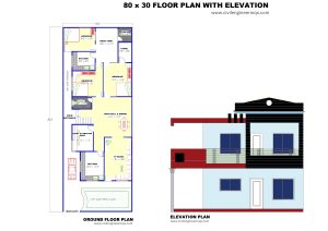30 x 80 AutoCAD Floor Plan with Elevation – 2