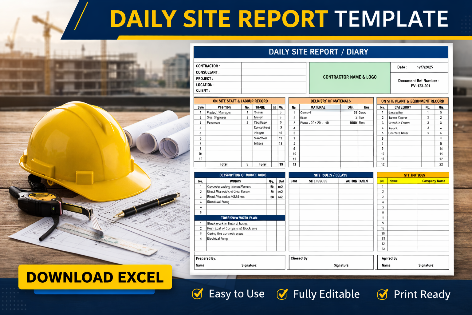 Daily report template