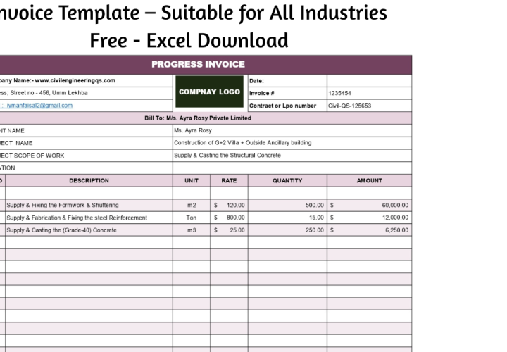 Invoice Template – Suitable for All Industries