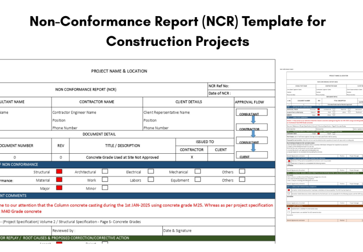 Non-Conformance Report (NCR) Template for Construction Projects