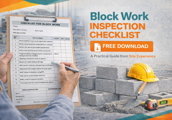 Checklist for Block Work Template