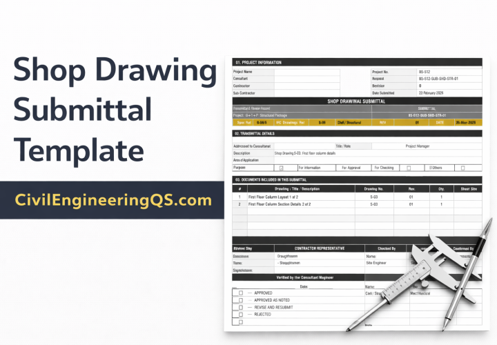 Shop Drawing Submittal Form Template